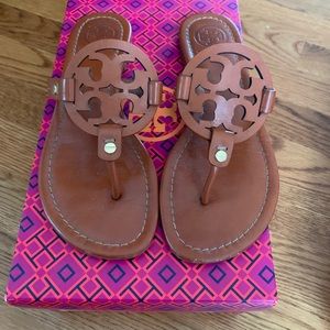 Brown leather Tory Burch Miller Sandals